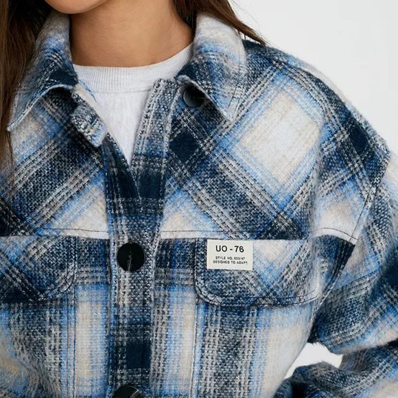 Urban Outfitters Wool Check Shirt Jacket - Picture 3 of 7